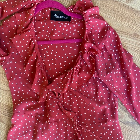 Realisation Par Dresses Ralisation Alexandra Red Wrap Star Dress Poshmark